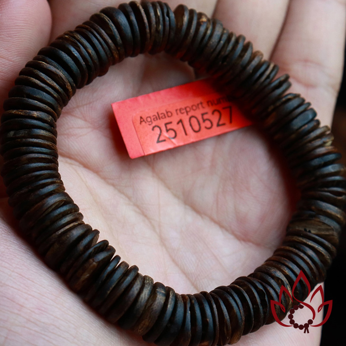 Vòng Trầm Hương Hạt Dẹp | 12 ly | Trầm Bì Rễ Chìm Nước